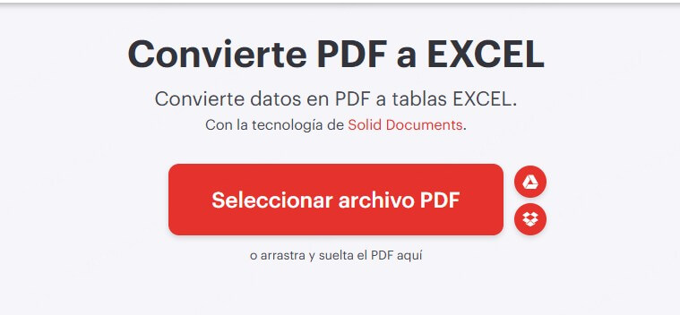 iLovePDF Online para Pasar de PDF a Excel