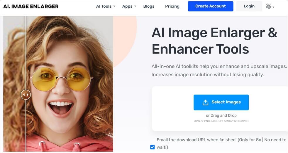 aumentar resolución imagen con AI Image Enlarger