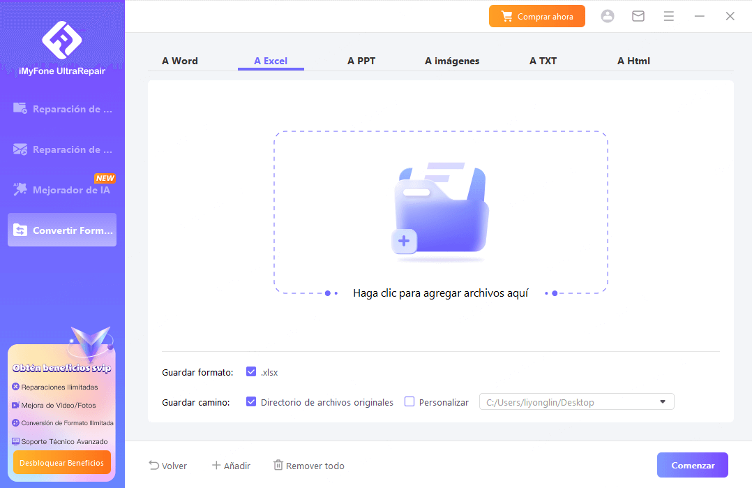 Convertir a Excel con Ultrarepair