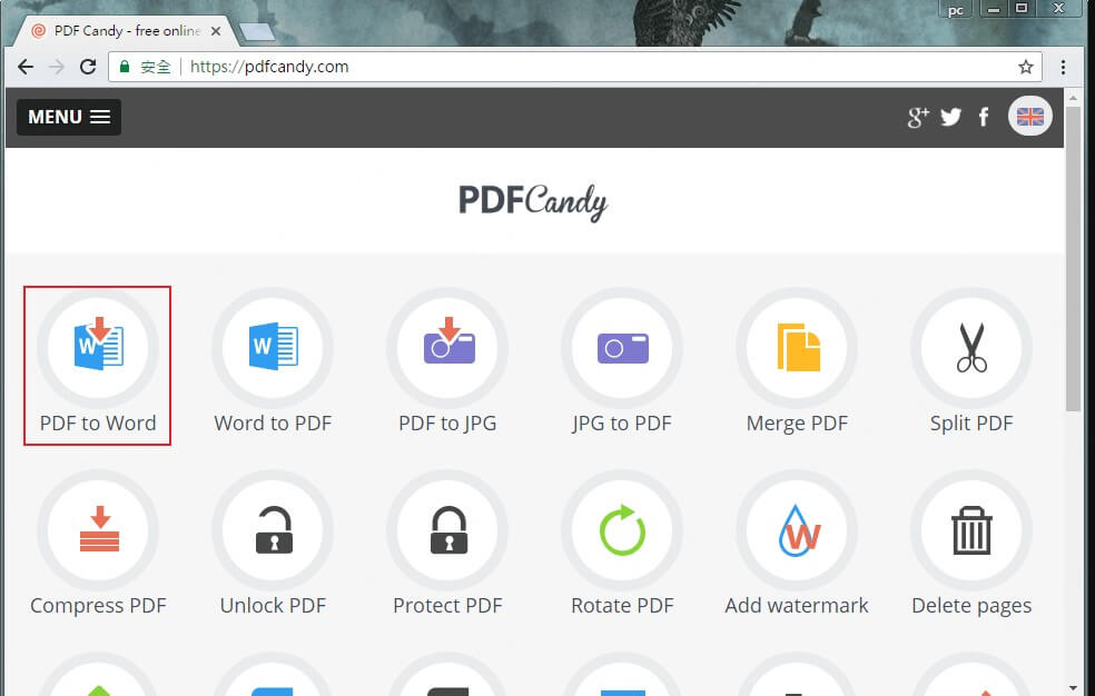 PDF Candy: Convierte PDF a Word Online