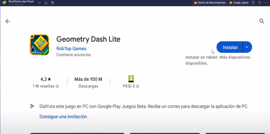 instalar Geometry Dash en Google Play BlueStacks