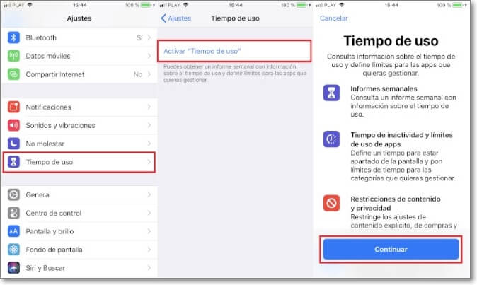 configurar Tiempo de uso en iPhone iOS 16