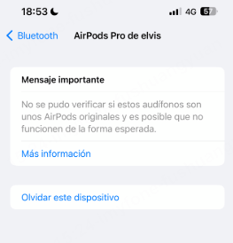 Olvidar este dispositivo para desvincular Airpods