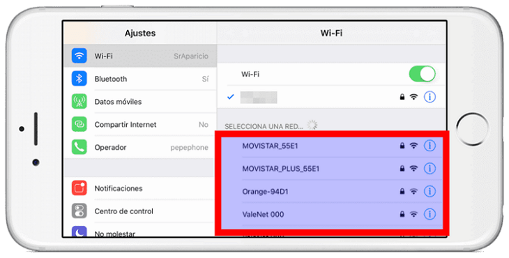 conexiones de wifi por iphone