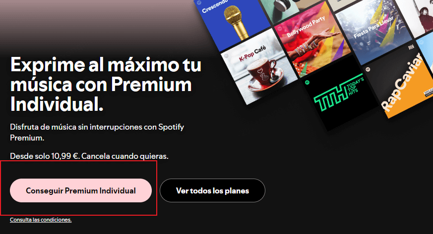 Probar gratuita de Spotify premium