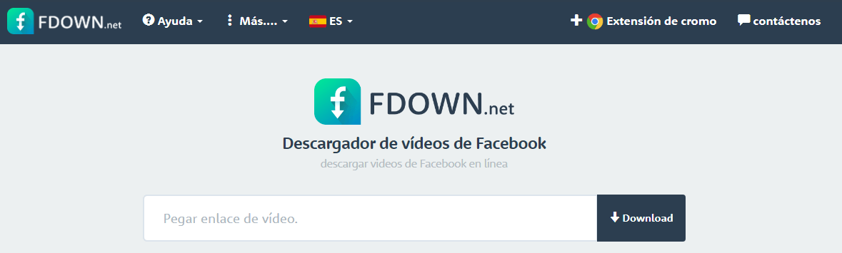 Ingresa el enlace del video de Facebook en fdown