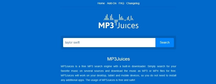 Página de descargar música MP3 gratis, MP3Juices