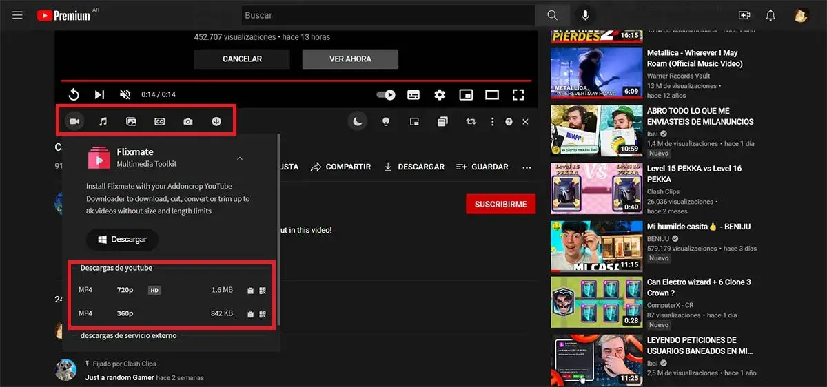 Descargar video YouTube en 1080 con extensiones de Chrome