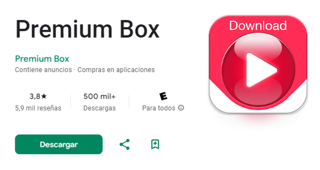 Premium Box, programa para descargar videos de youtube android