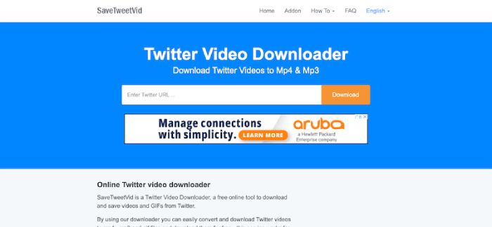 Bajar video de Twitter con SaveTweetVid