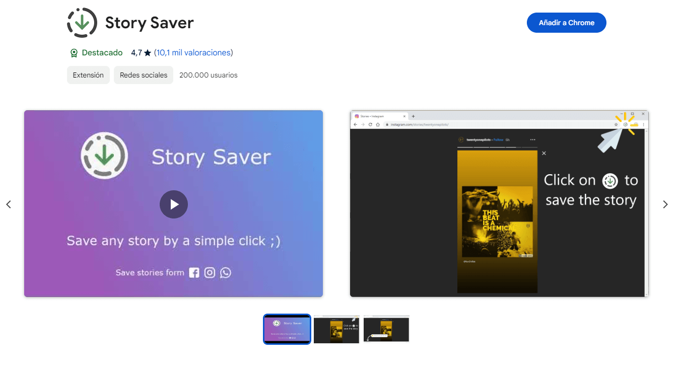 añadir story saver para bajar historias de Facebook usando Topclipper