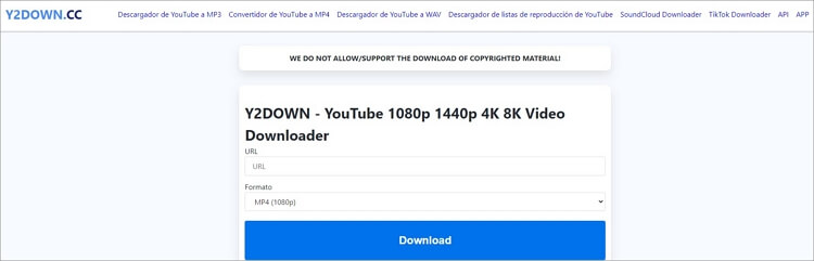 descargador de youtube 4k Y2DOWN