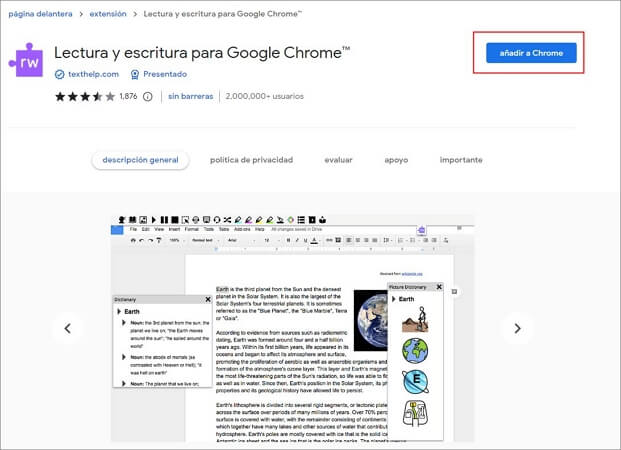 Agregar Read & Write for Google Chrome a Chrome