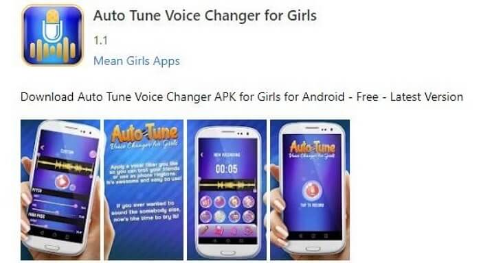 Auto Tune Voice Changer for girls - Modulador de voz Autotune simples