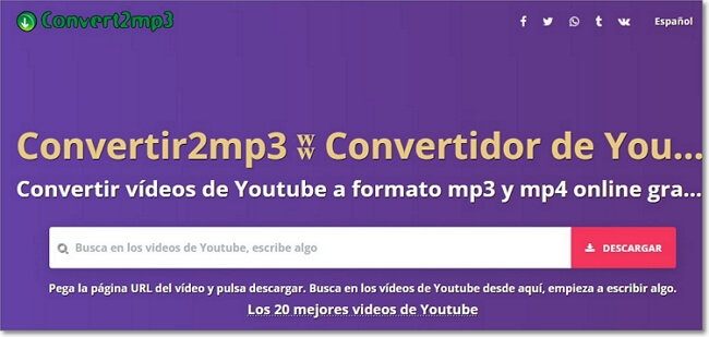 convertidor MP3 Convert2mp3