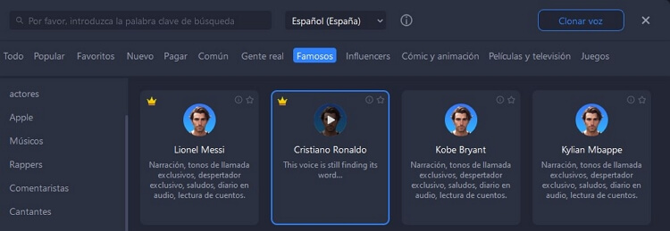VoxBox - Texto a voz de Cristiano Ronaldo