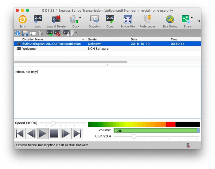Express Scribe - Pasar grabación a texto en Mac
