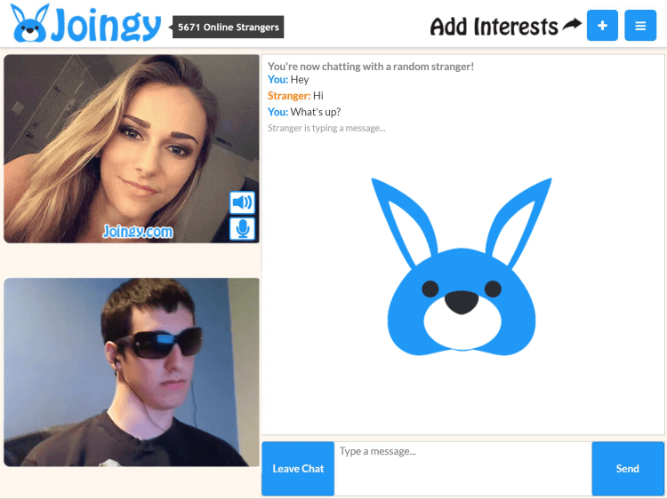 Joingy - sitio web similar a Omegle