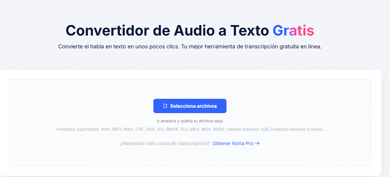 voz a texto con Notta