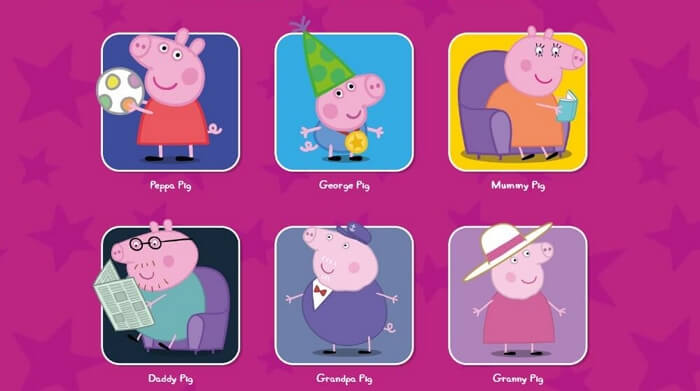 Nombres de los personajes de Peppa Pig
