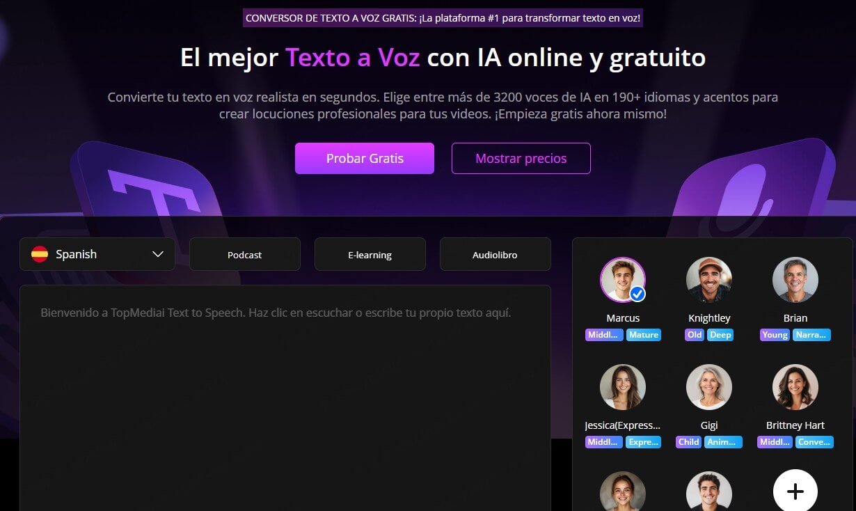 TopMediai Texto a Voz con IA