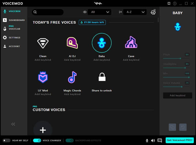 emulador de voz en tiempo real Voicemod