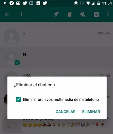 Cómo eliminar chat en WhatsApp individual