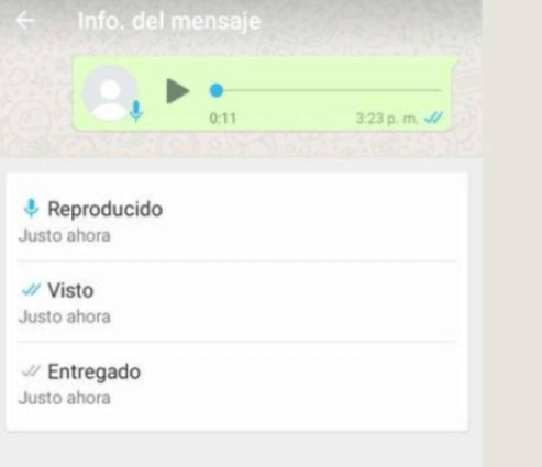 Información de mensaje de voz de WhatsApp