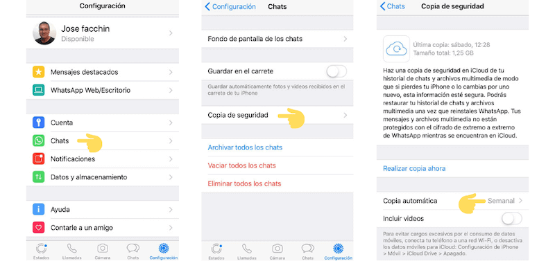 hacer copia de seguridad autómaticamente en iPhone