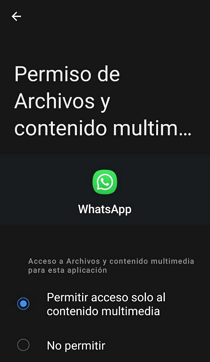 Verificar visibilidad de archivos multimedia de WhatsApp