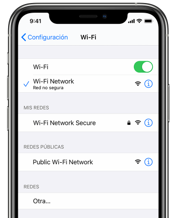 Volver a conectar Wi-Fi o celular