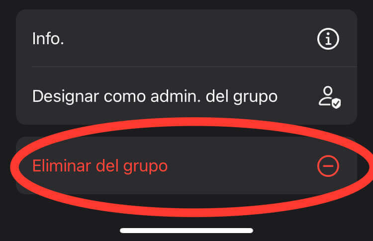 eliminar grupo de WhatsApp