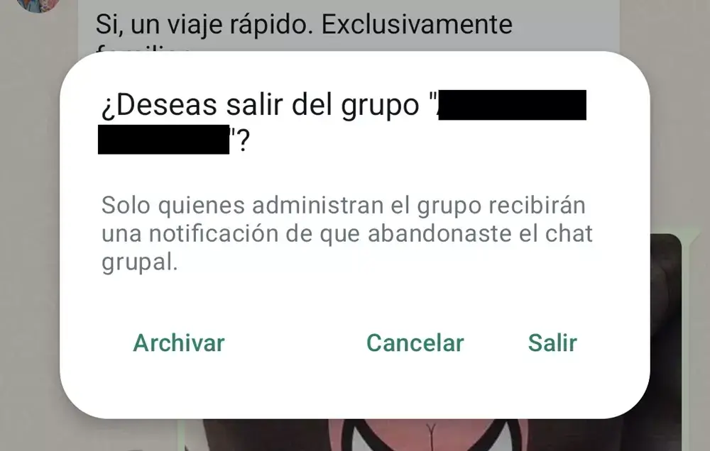 salir del grupo de WhatsApp