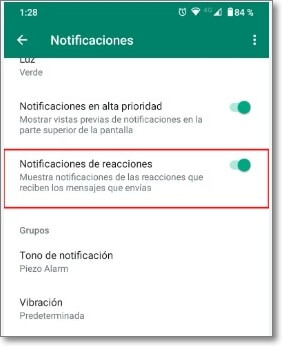 Desactivar las notificaciones de WhatsApp