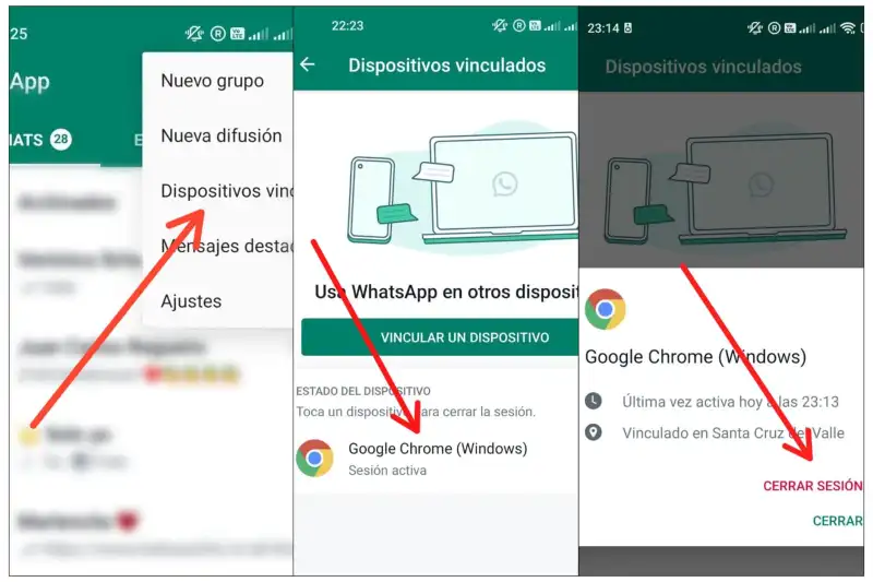 Desconectar dispositivos desconocidos de WhatsApp