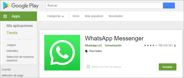 Descargar WhatsApp en Google Play