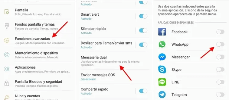 Clonar WhatsApp Samsung con Mensajería Dual