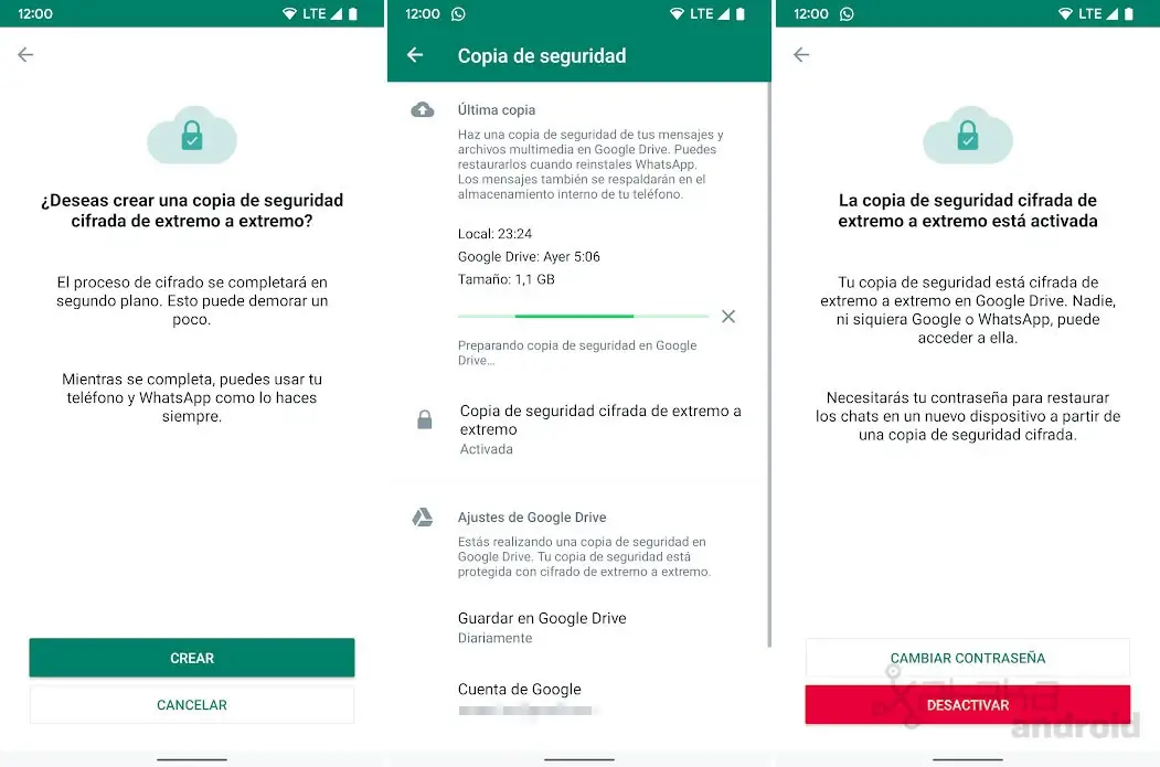 cómo desactivar el cifrado de extremo a extremo en WhatsApp Android