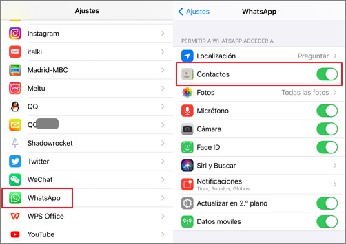 activar la sincronizacion de contactos de WhatsApp