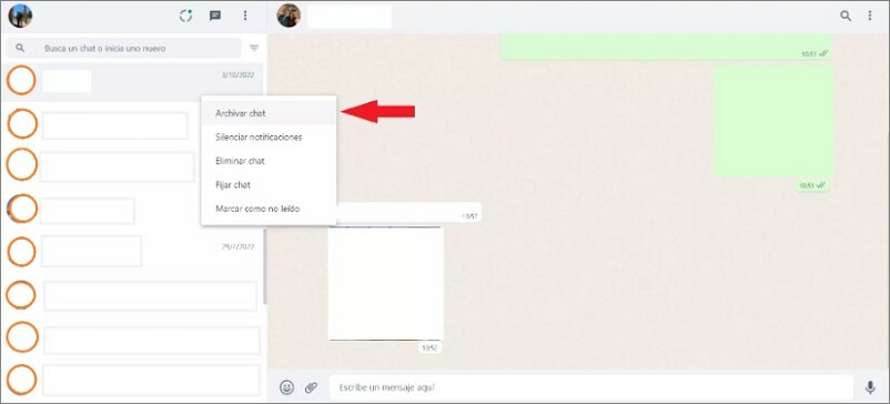 archivar chats de WhatsApp en PC