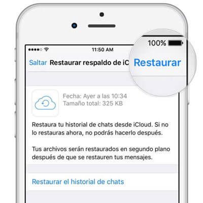 recuperar mensajes de WhatsApp desde iCloud