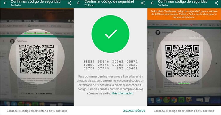 verificar el código de seguridad de WhatsApp