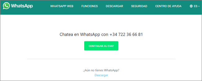 continuar al chat de WhatsApp sin agregar contacto