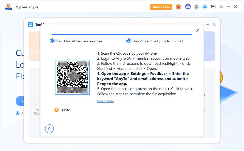 scan qr code install imyfone igo