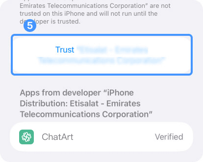 confiar en el desarrollador en iPhone