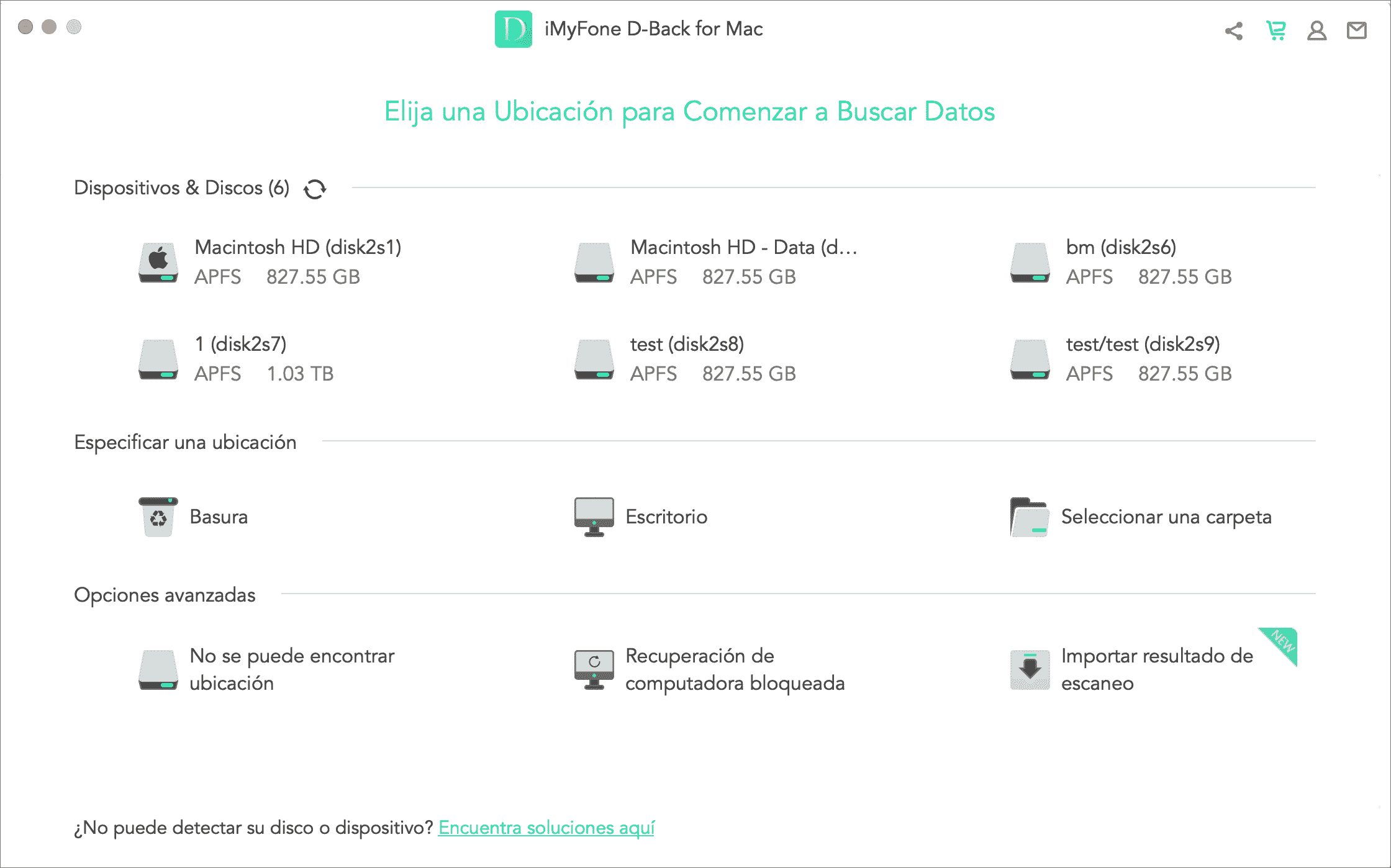 seleccionar basura en iMyFone D-Back for Mac