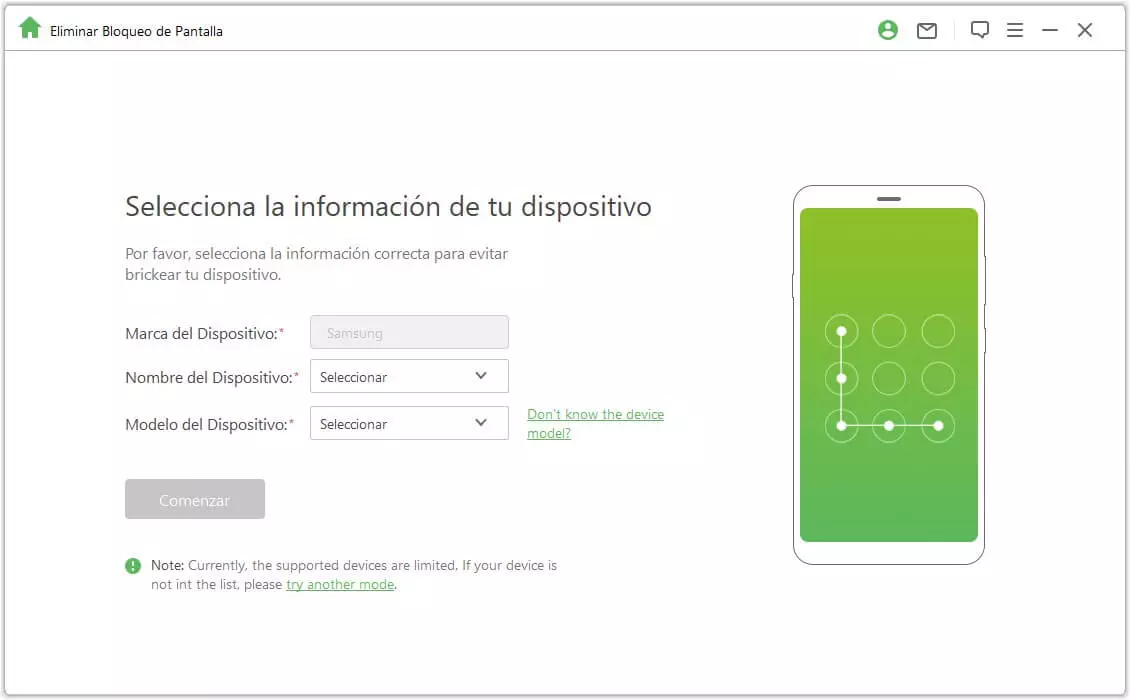 Confirmar informaciones de dispositivo