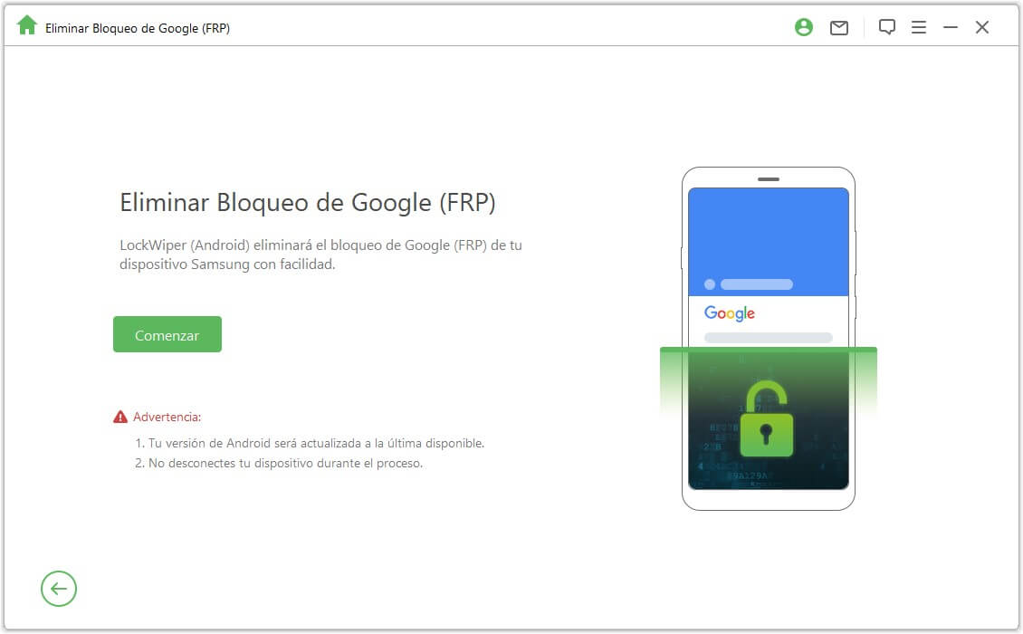 Eliminar bloqueo de Google (FRP) con LockWiper