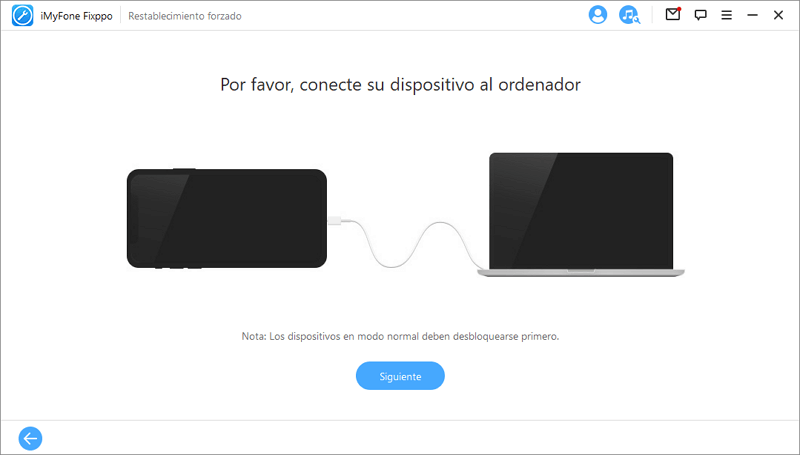 Conecte el dispositivo a la computadora a través de USB