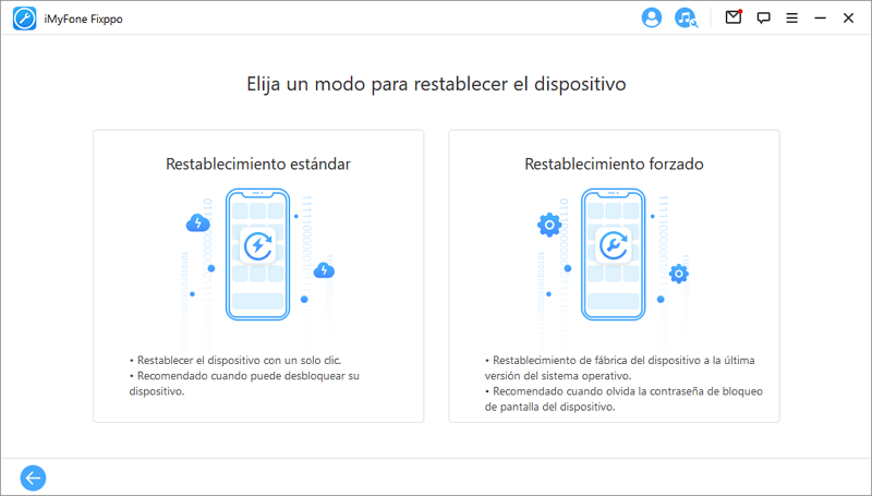 Restablecer iPhone/iPad con iMyFone Fixppo